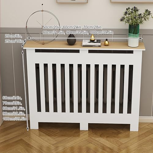 Radiator Cover, Heating Cabinet Shelf Bathroom Floor Cabinet, Radiator Cover Modern Design Vertical Slats, Wood Heating Cover Cabinet Living Room Home Decorative Cabinet(60*70*25cm/24*28*10in)