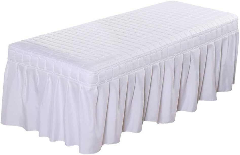 Cosmetic Linen Massage Table Skirt Beauty Bed Sheet Cover With Bedskirt - White-185x70cm : Beauty & Personal Care