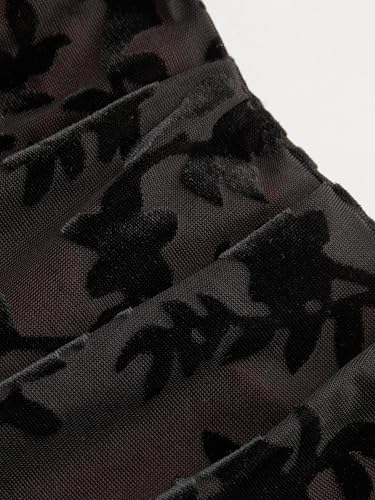 CIDER Dress for Women Floral Ruched Maxi Dress Square Neck Slim Fit Holiday Party Elegant Evening3