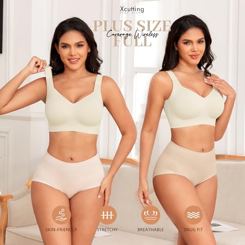 Image of Xcutting Women Wirefree Bras for Women Full Coverage No Underwire Everyday Bras Comfortable Wireless Padded Bras