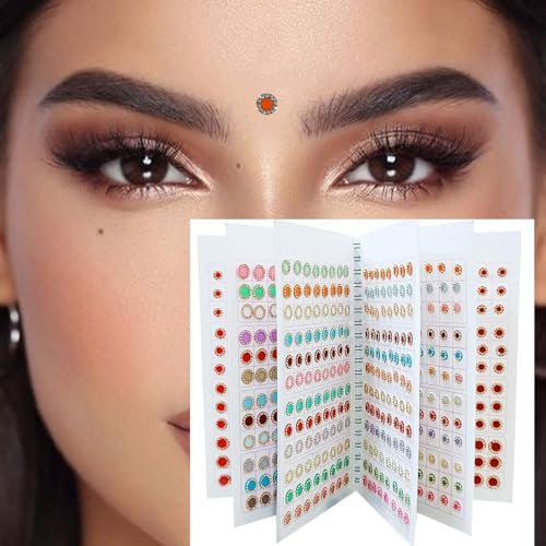 Image of VAMA Fashions Multicolour Stone Self Adhesive Kumkum Bindis Sticker Bindiya Bride Groom Forehead Bindi Spiral Book Booklet for Women & Girls (Pastel Color Bindi Book)