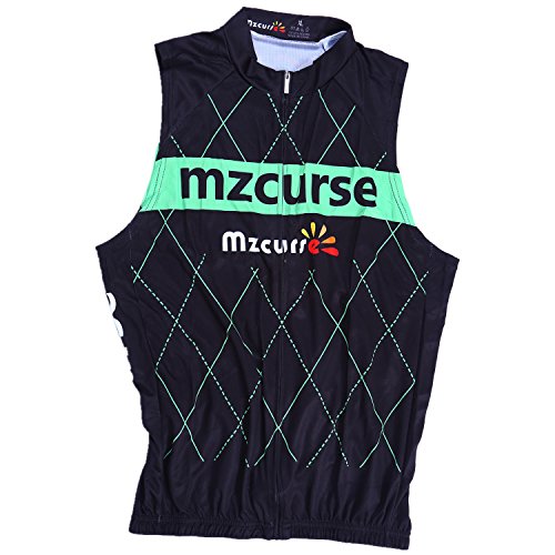 mzcurse Men's Sleeveless Wind Vest Cycling Jersey Shirt Undershirt Tank Tops Tees (Green, X-Large,Please Check The Size Chart)