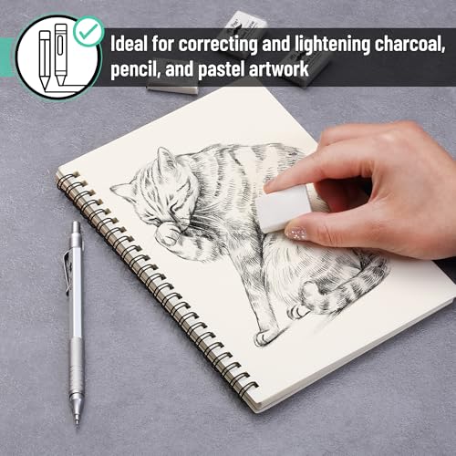Image of Mr. Pen- Kneaded Erasers, 0.9 inch x 1.25 inch, 8 Pack, White, Soft Moldable | Art Erasers for Charcoal, Graphite & Pastel Drawing, Precision Highlighting, Smudge Control, Easy Shaping