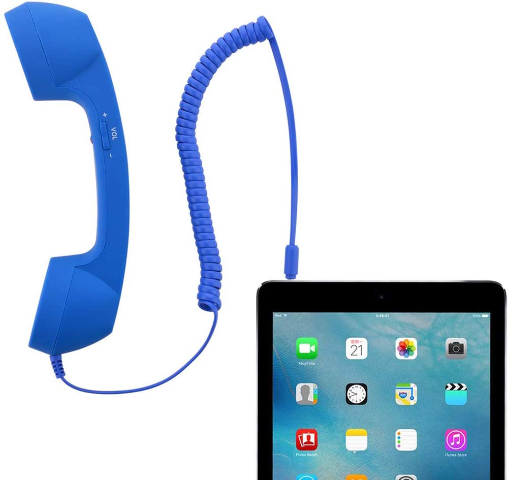 YTYKINOY Retro Telephone Handset For Smartphones – 3.5mm Plug-in Receiver Mic & Speaker, Fun Vintage Style (Orange)
