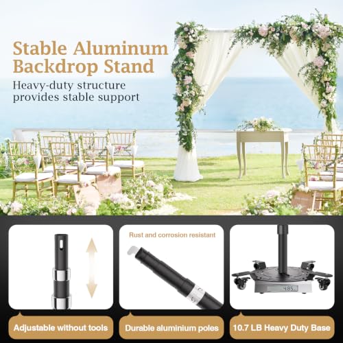 Image of EMART Backdrop Stand Heavy Duty 10ftx10ft Adjustable Pipe and Drape Kit