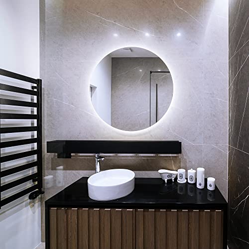 Miroir Rond LED 90 cm Éclairage Blanc Froid Miroir Lumineux Circulaire - 6