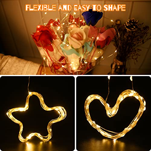Cshare Led-lichtsnoer, 2 m, 20 micro-leds, koperdraad, werkt op batterijen, waterdichte verlichting voor feestjes, tuin, Kerstmis, Halloween, bruiloft, verlichting, kamerdecoratie (warm wit) - Image 5