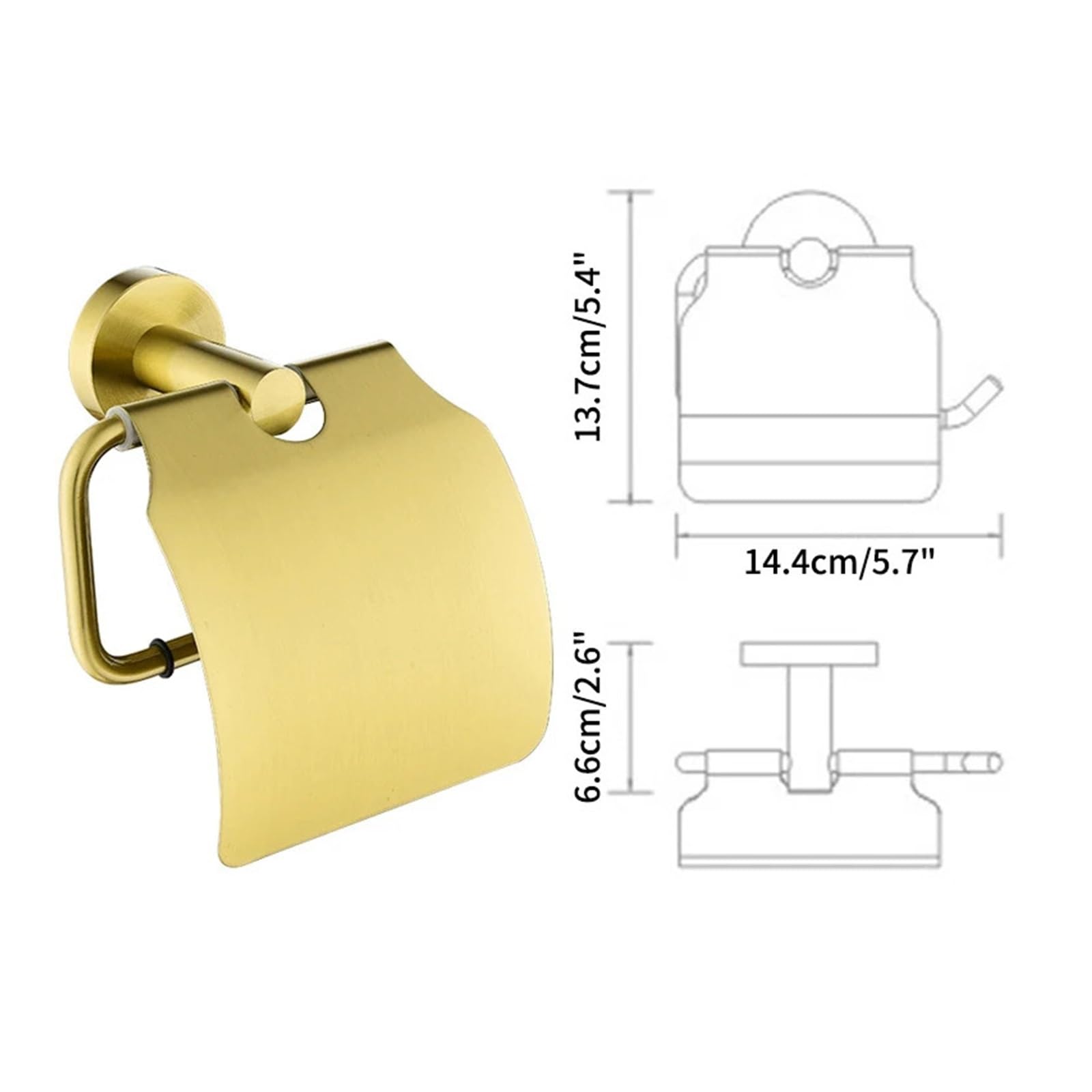 Portarrollos Papel higienico Laton Cepillado Pared Portarrollos de Papel higiénico Acero Inoxidable Cromado for Montaje en Pared