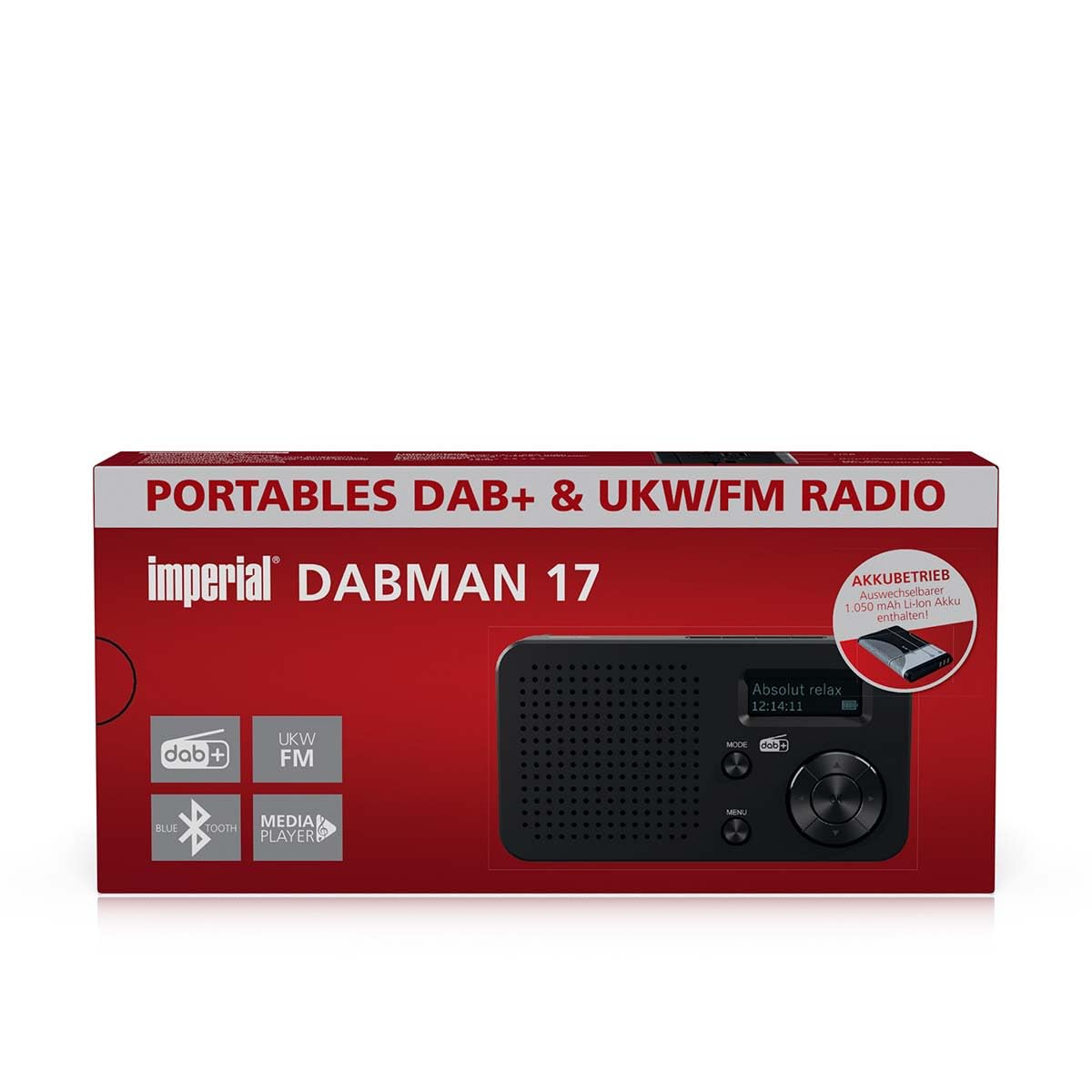 DABMAN 17 radio portátil DAB+/FM con Bluetooth negro