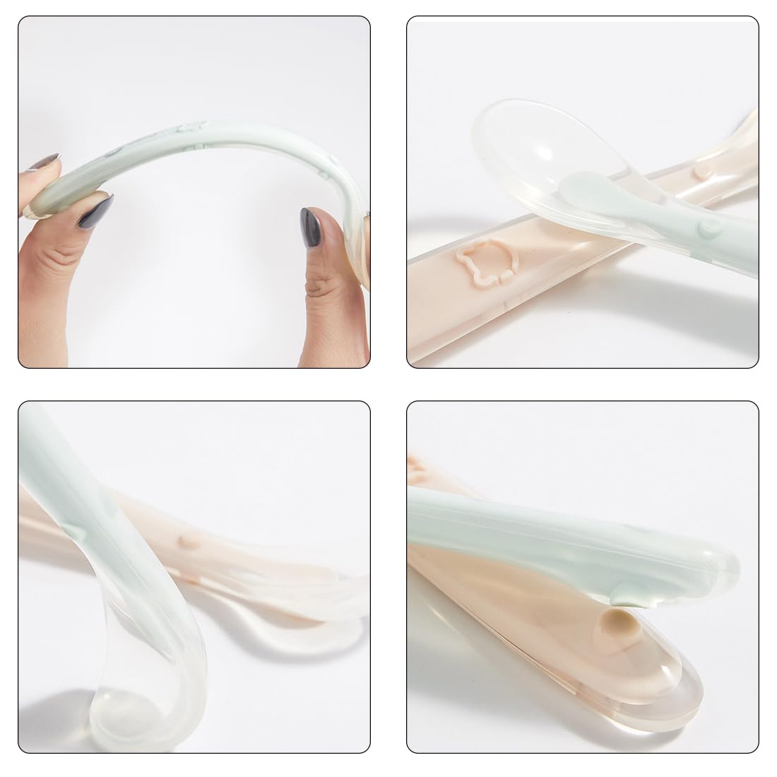Set 4 Cucchiaini In Silicone Per Svezzamento Neonati - Morbidi, Sicuri E Facili Da Pulire - Foto 8