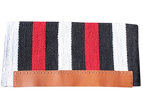 Professional's Choice Casa Zia Navajo Saddle Blanket | 100% Wool | Double Fold Design | Black & Crimson Red