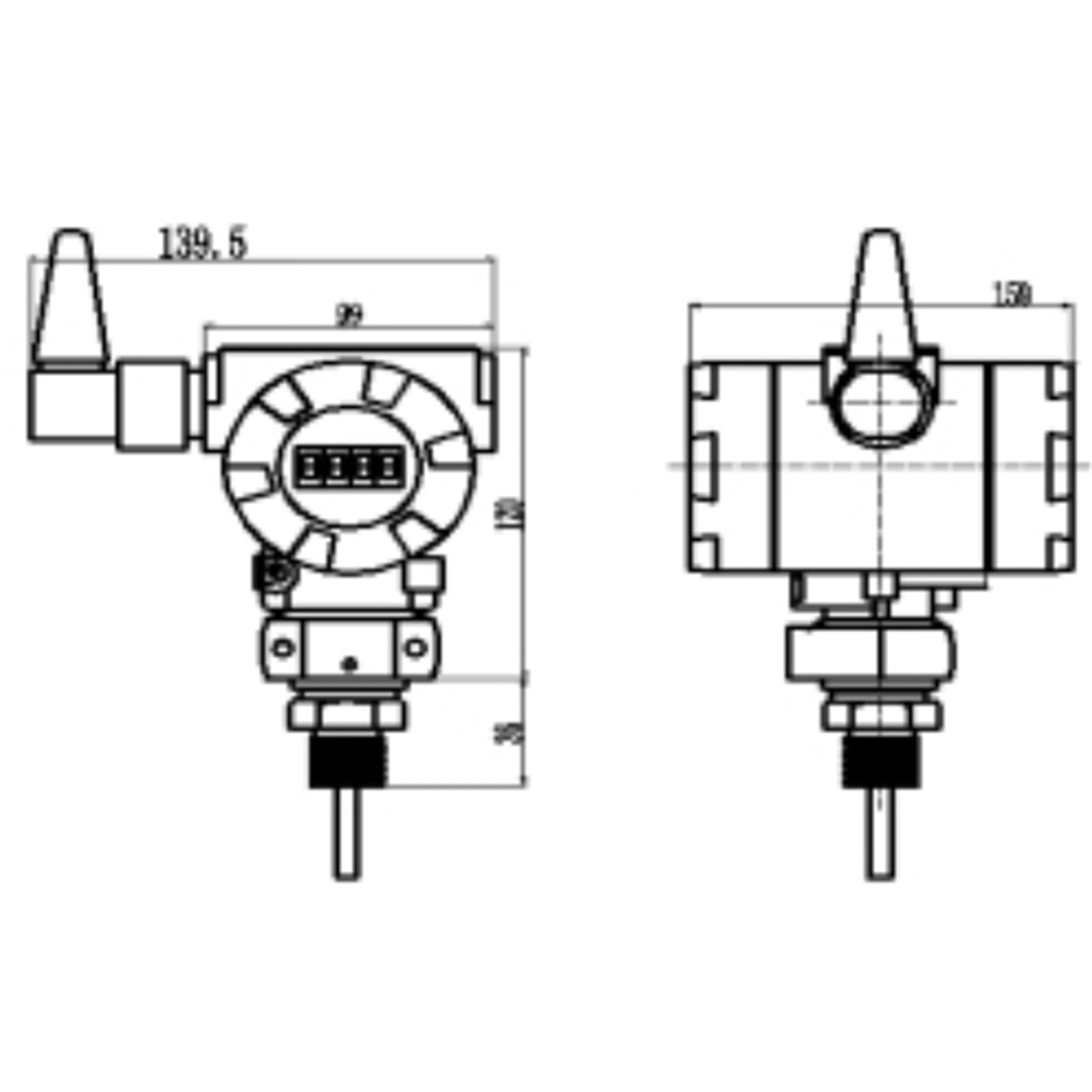 CWB510224 Pt100 Przeciwwybuchowy bezprzewodowy przetwornik temperatury Stal nierdzewna Plastik IP65(0.5-10ul)