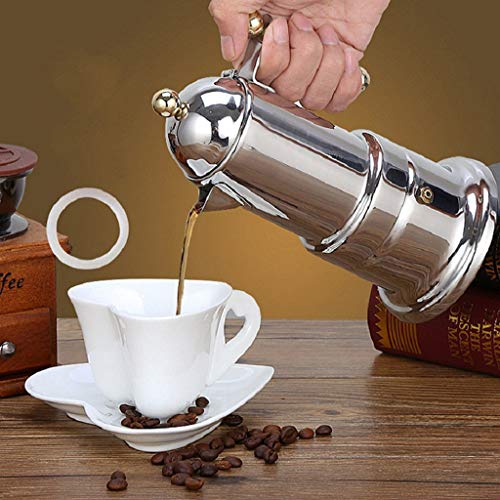 Kiorc Stainless Steel Moka Espresso Coffee Latte Maker Percolator Stove Top Pot Coffee Pot