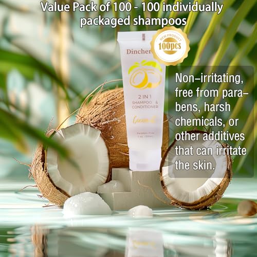 Shampoo e condicionador 2 em 1 tamanho de viagem, xampu refrescante de coco tropical - Artigos de hi