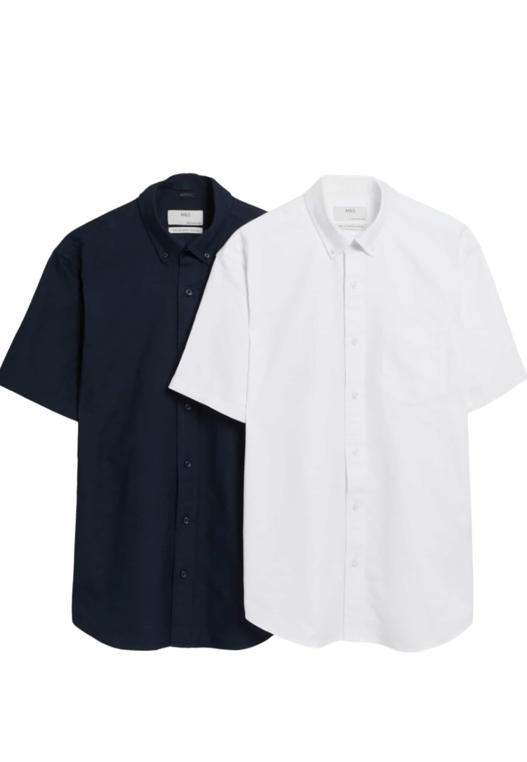 Marks & Spencer 2er-Pack Herren Ultimate Oxford Kurzarmhemden – Regular Fit
