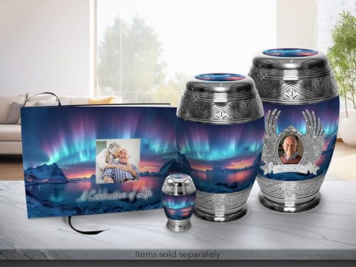 Commemorative Cremation Urns for Human Ashes Adult Male - Beautifully Handcrafted Decorative Personalized Cremation Urns for Women (Large Northern Aurora) by COMMEMORATIVE CREMATION URNS - Image 9