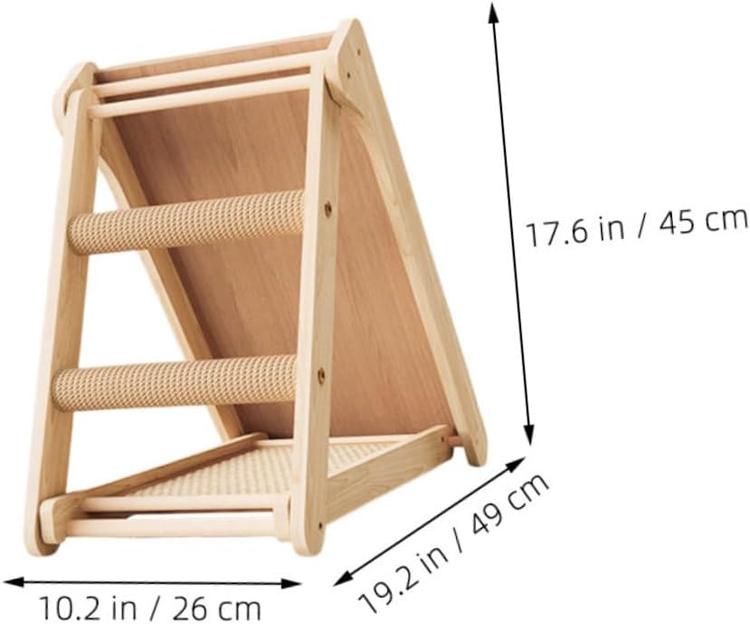 YARNOW Wooden Cat Furniture Sisal Cat Scratcher Ramp Multifunctional Scratch Board Small Size Indoor Scratching for Kittens