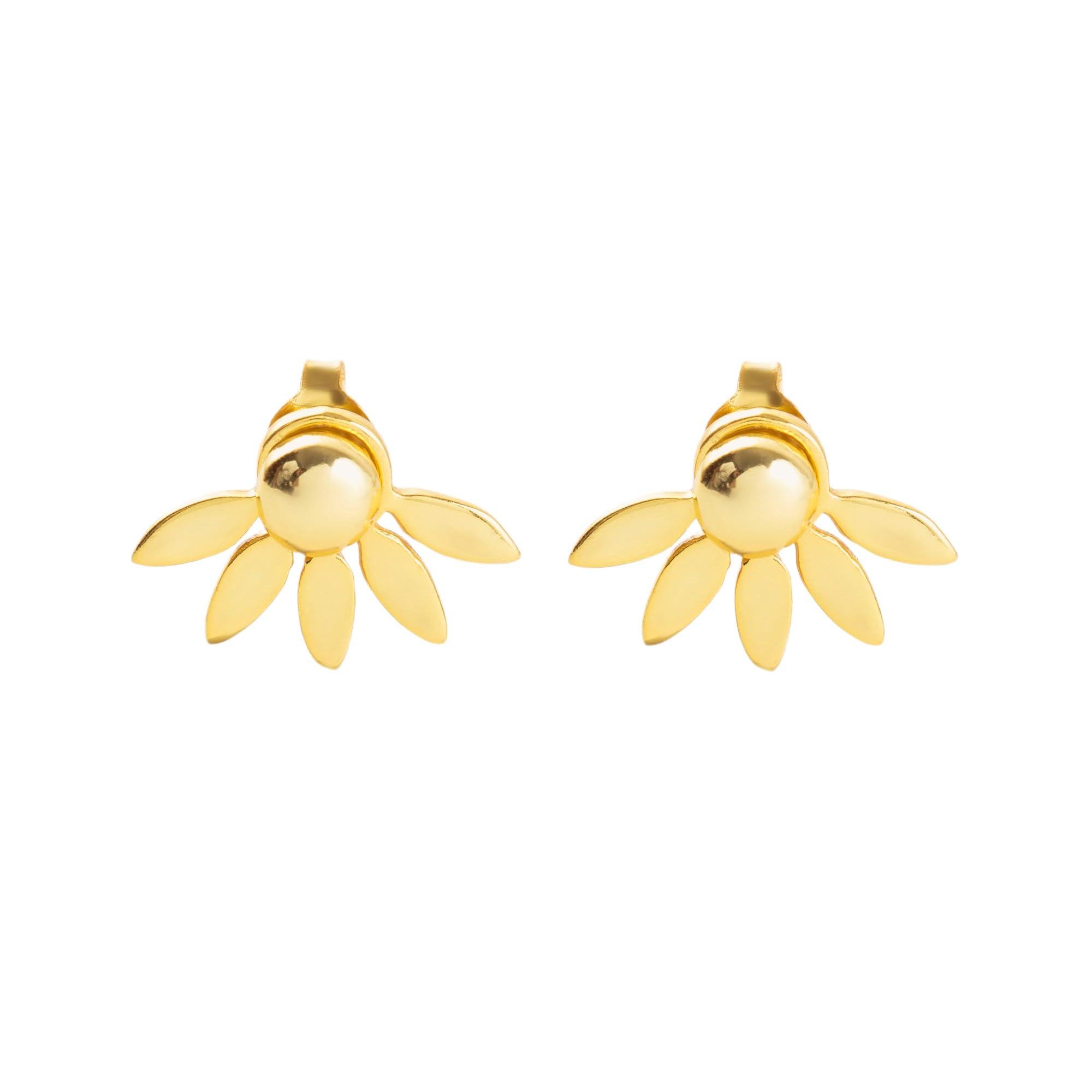 MABEL 925 Sterling Silver, 18 Kt Gold Plated Leaf Fan Stud Earrings, Fine Jewellery Gifts for Women & Girls, Assured Purity & 6 Month Warranty* (B0CRYWG94W) Amazon Price History, Amazon Price Tracker