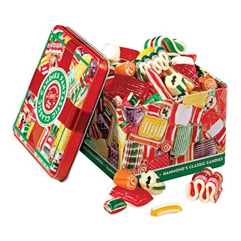 Hammond's Candies - Old Fashioned Holiday Classics Mix Hard Candy in Decorative Tin, Includes Assorted Ribbon, Pillow, & Hard Candies, Handcrafted in the USA Cover