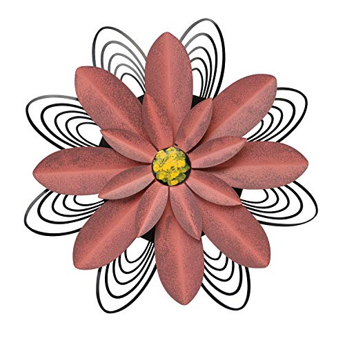 Hanizi 33 cm Metall-Blumen-Wandkunst, zum Aufhängen für Wohnzimmer, Schlafzimmer, Badezimmer, Garten, Veranda, Terrasse, Wandskulpturen Cover