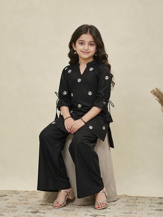 Image of RP ECOM Girls Cord Set dress for Girls | Top Kurta and Palazzo Pant Set | Ethnic & Casual Wear Outfit | Kurta Suit set for kids girls