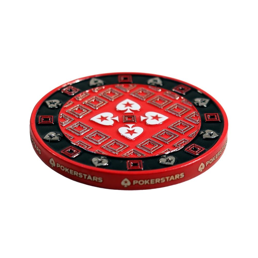 POKERSTARS - Diamond Fade Card Protector - Zinklegierung Pokerchip mit Emaille-Finish - 45 mm Durchmesser - Lasergedrucktes PokerStars-Logo - Premium-Kartenschutz für Turniere & Heimspiele
