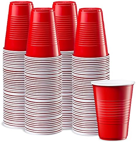 Comfy Package [240 Count] Disposable Party Plastic Cups [16 oz.] Red Drinking Cups