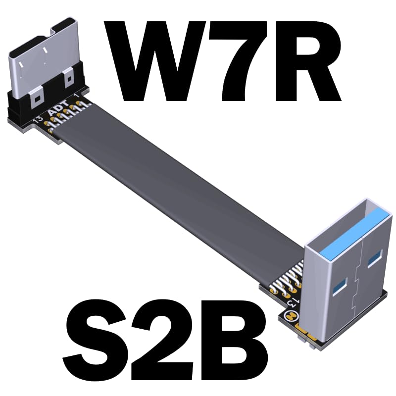 Miniatura 2 de ADT-Link USB 3.0 tipo A macho a Micro-B macho cinta plana EMI blindaje plano FPC USB 3.0 Micro B conector de ángulo de 90 grados hacia arriba hacia