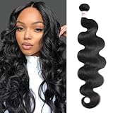XEILOHO 12A Body Wave One Bundles Human Hair 26 inch Brazilian Virgin Human Hair Bundles100% Unprocessed Body Wave Weft Extensions Quick Weave Natural Black (26inch 100g)