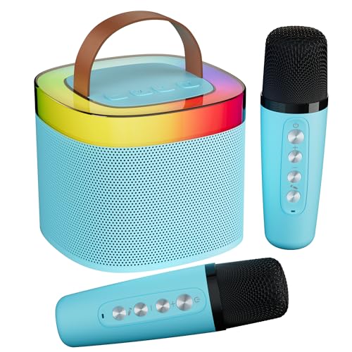 Machine de karaoké Bluetooth bleu pour chanter en famille