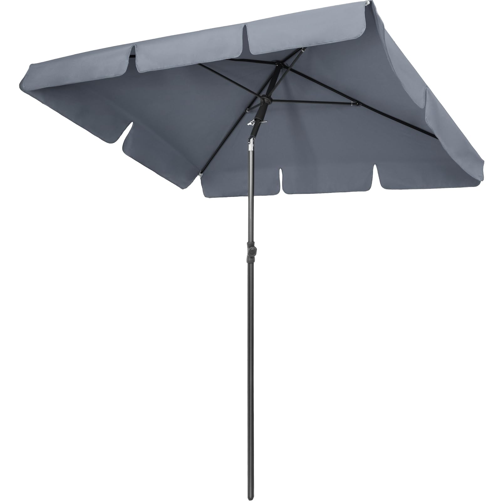 TLGREEN Garden Parasol 2 x 1.25m, Rectangular Tilting Patio Parasol Umbrella, UPF 50+ Protection 180g/m² Polyester Canopy, Sun Shade for Garden, Beach, Balcony