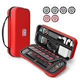 【Switch2 ケース 大容量 2025年新登場】スイッチ2 ケース 高密度EVA防水 防塵 防汚 耐衝撃 軽量 ハードシェル 全面保護型 消臭 大容量 スイッチ本体/Joy-Con/電源アダプタ/24枚ゲームカード 小物など全部収納 持ち運び便利 (04-レッド)