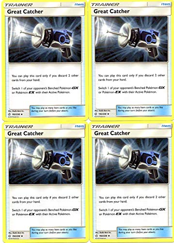 Pokemon Trainer Set - Great Catcher 192 236 - Sun Moon Cosmic Eclipse - 4 Item Card Lot