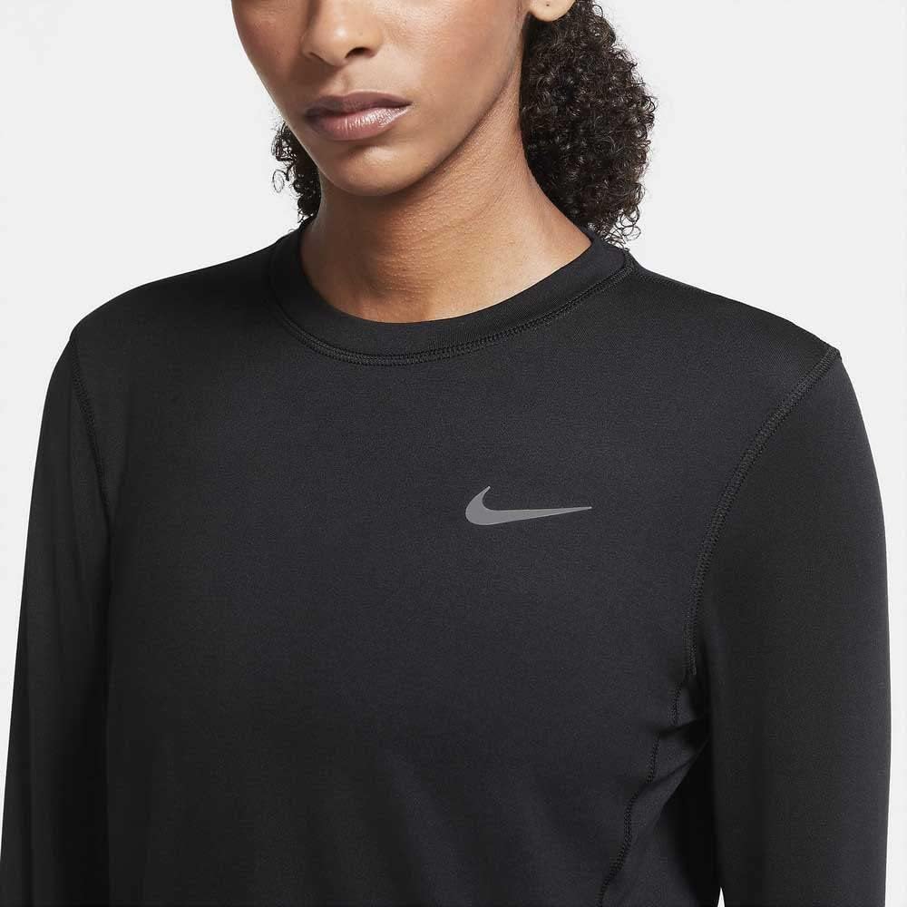 Nike Womens Element Long Sleeve Crew Black | Silver 2XL