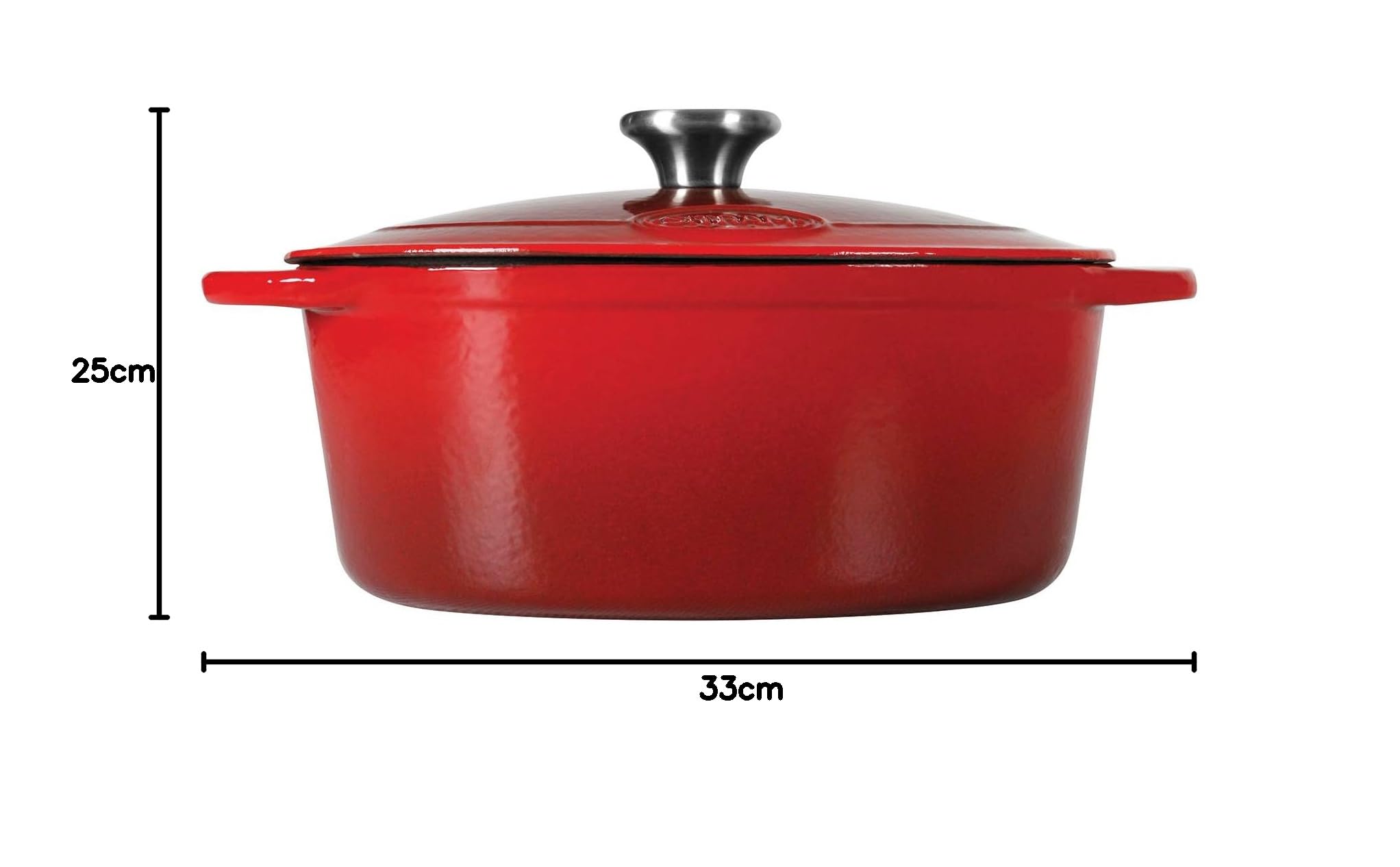 Sitram 717175 Cocotte Ovale en Fonte d’Acier Émaillée 6,5 L (33 cm) – Intérieur Émail Blanc Crème & Extérieur Rouge – Cuisson Mijotée Traditionnelle – Tous Feux Dont Induction et Four