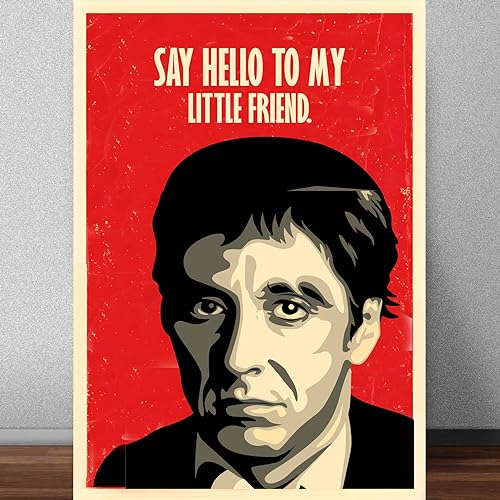 Image of Good Hope Matte paper 300 GSM Scarface Al Pacino (Framed Poster10x13inch, red)
