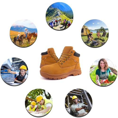 Image of Jacata Men's Work Boots for Construction Waterproof Slip Resistant Leather