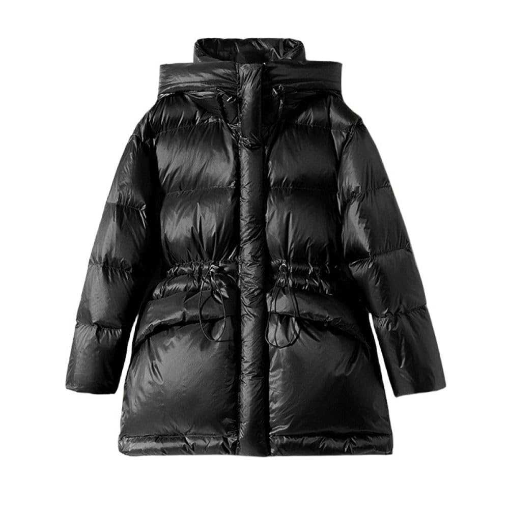 BrOleo Chaqueta Acolchada para Mujer,Chaqueta De Plumas con Capucha Y Cordón Liviano Abrigo Ropa De Abrigo A Prueba De Viento con Bolsillo Chaqueta Aislada Trabajo Al Aire Libre Regalos para Damas O