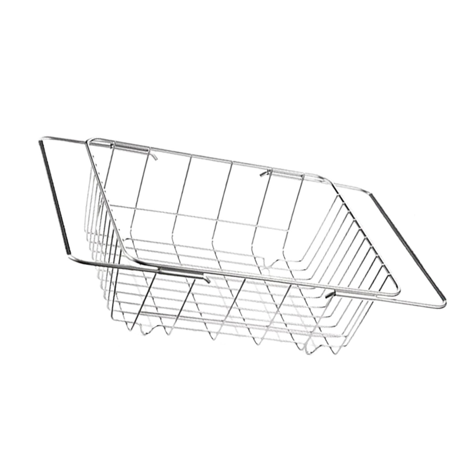 Cestello Di Scarico, Scolapiatti Per Lavello, Scolapiatti Telescopico In Acciaio Inox Scola Frutta E Verdura Grigio S 97096000