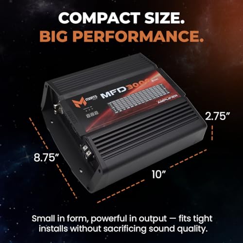 Image of Marts Digital 3000W Class D Full-Range Mono Amplifier MFD3000, 2-Ohm Stable | Compact Car Audio Amp for Subs & Speakers, Clean Power, Bass Boost, Variable LPF /HPF
