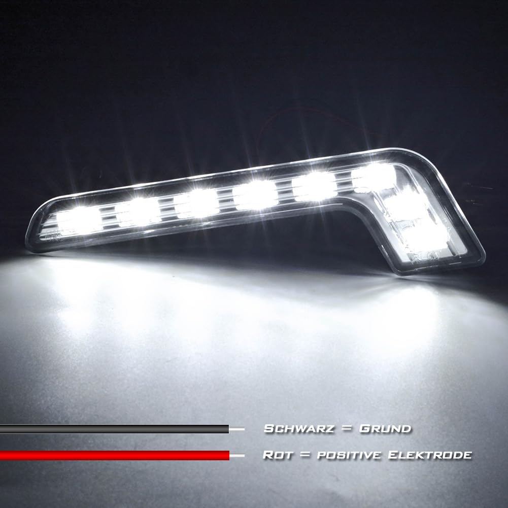 KATUR 12V Bianco DRL Luci Diurne Fendinebbia Anteriori, 2 Pezzi