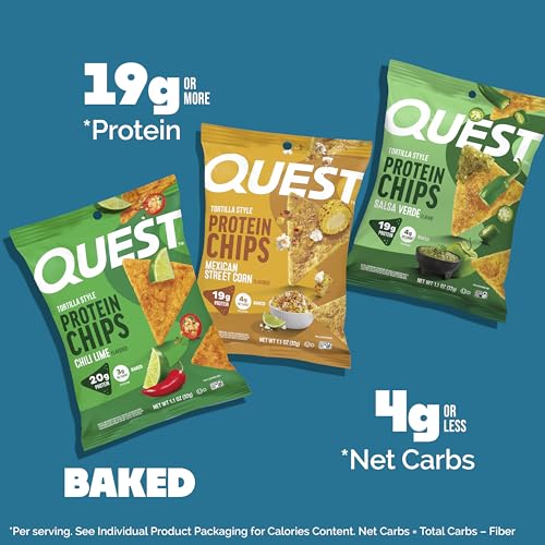 Image of Quest Nutrition Tortilla Style Protein Chips, Southwest Variety Pack, High Protein, Low Carb, Gluten Free, 1.1 Ounce (Pack of 12)
