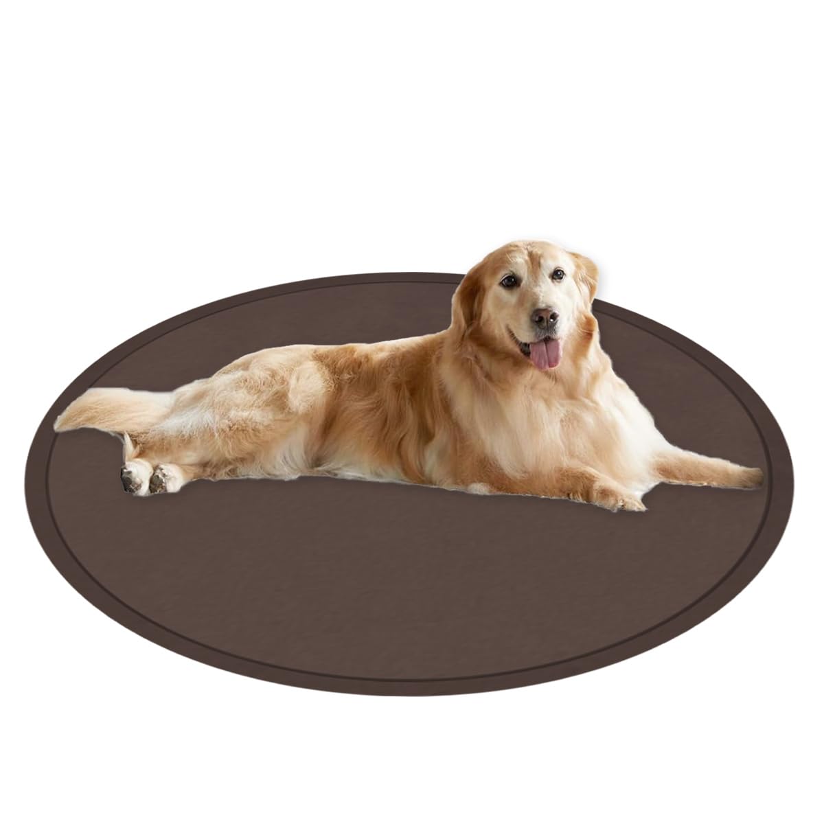 Tapis rond lavable pour chien lit géant moelleux grand animaux 140cm
