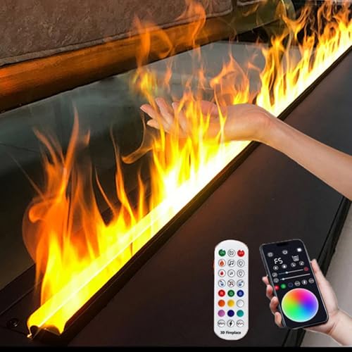 Elektrischer 3D-Wasserdampf-Kamin, mehrfarbiger LED-Flammeneffekt,...