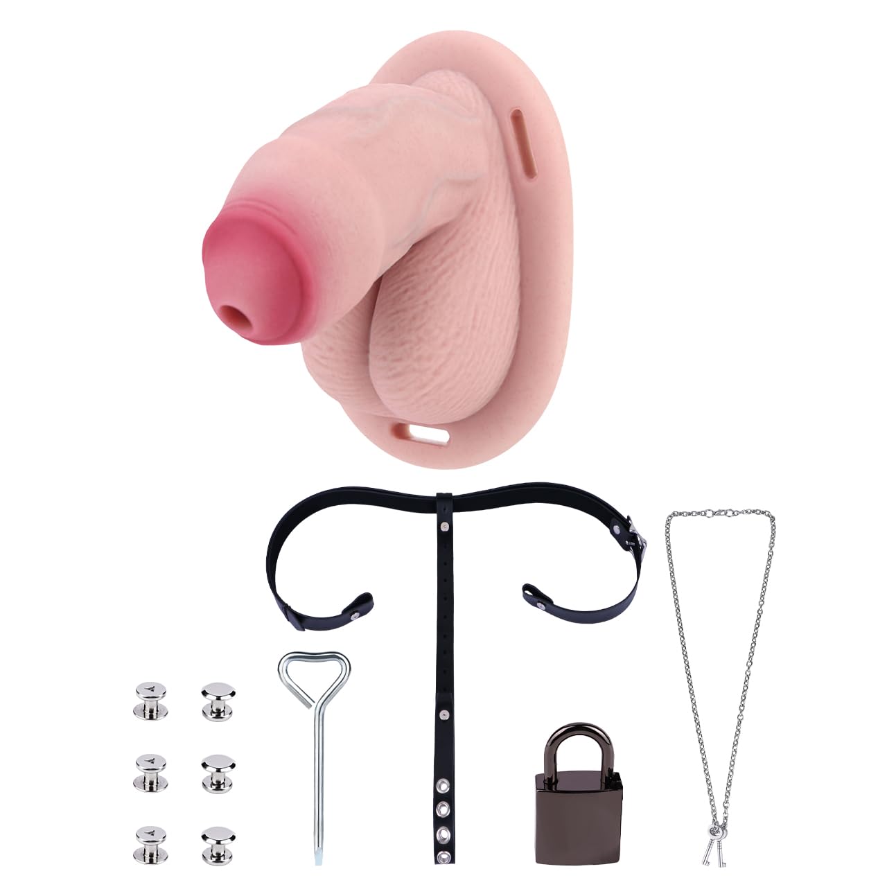 Seckoe Peniskäfig Keuschheitskäfig Herren Extrem Chastity Cage, flexibler Silikon Penis Cage mit anpassbarem Gurt für langfristige Kontrolle und Roleplay
