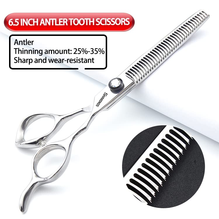 Japan 440 Steel Scissors Professional Hairdressing Scissors for Barber Thinning Hair Shears 5.5/6/6.5 Inch (6.5 Inch-3 Pieces)