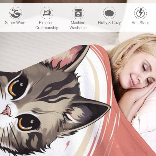 Couverture de voyage chat samouraï flannel pour extérieur et lit - 4