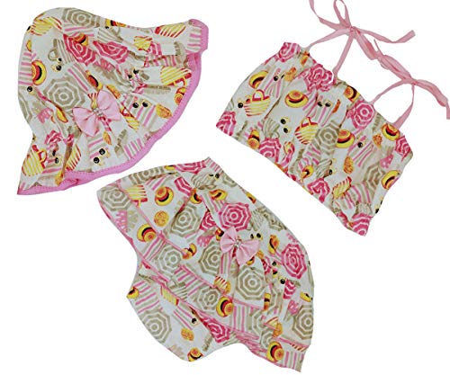 Kit 2 Roupa de Bebe Menina Blusinha Shorts Chapeu 3-12 Meses Cor:Colorido;Tamanho:Único