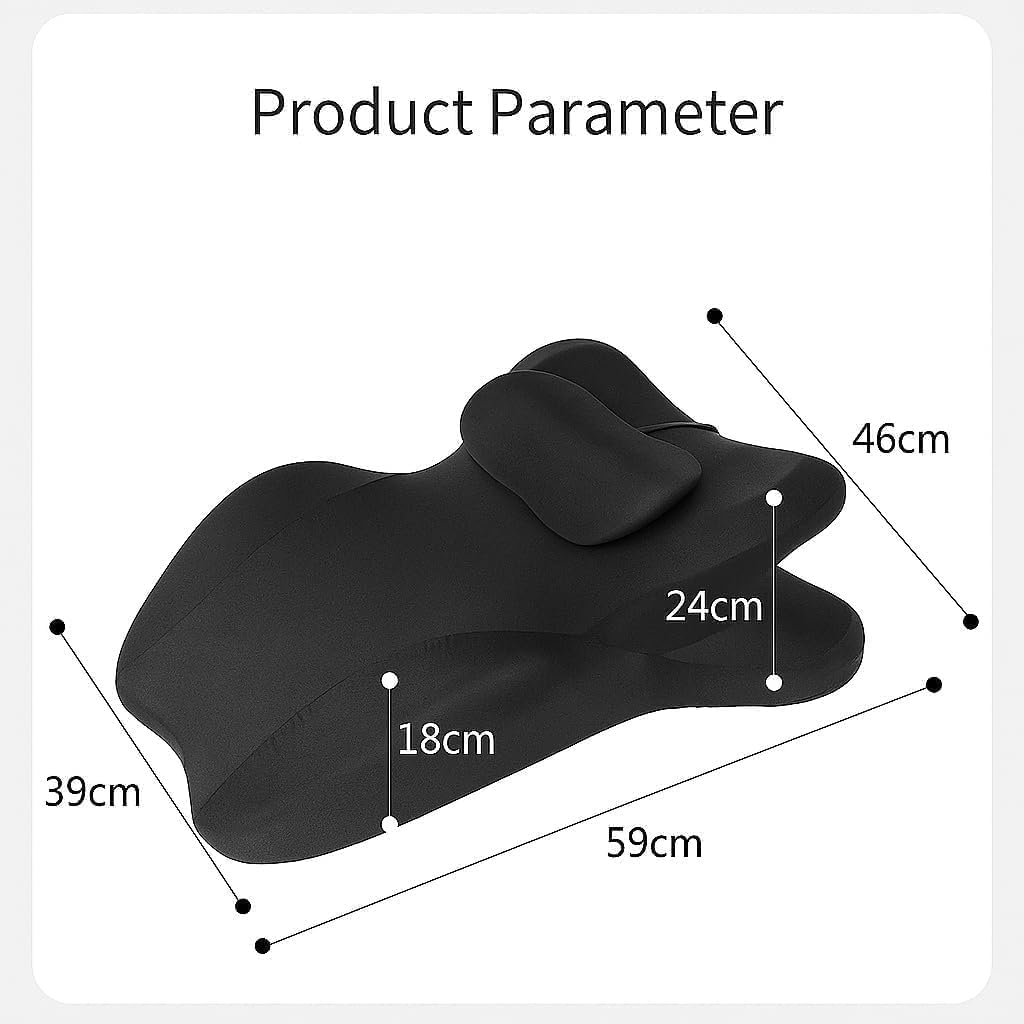 Arcova Sweet Spot Pillow, Perfect Position Ergonomic Contoured Support Pillow, Multi-Functional Memory Foam Lounger Cushion Back Support (Black)