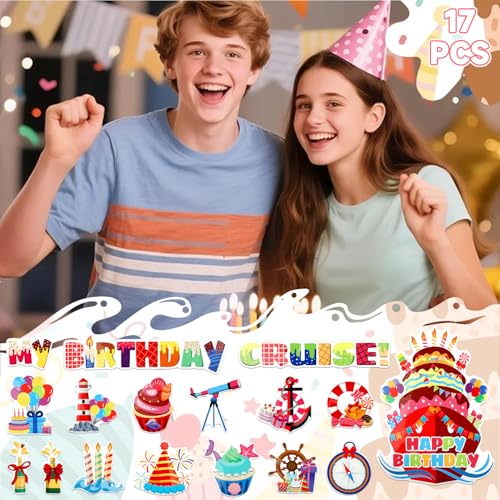 Decoraciones magnéticas para puerta temática de crucero cumpleaños 17 pcs miniatura 6